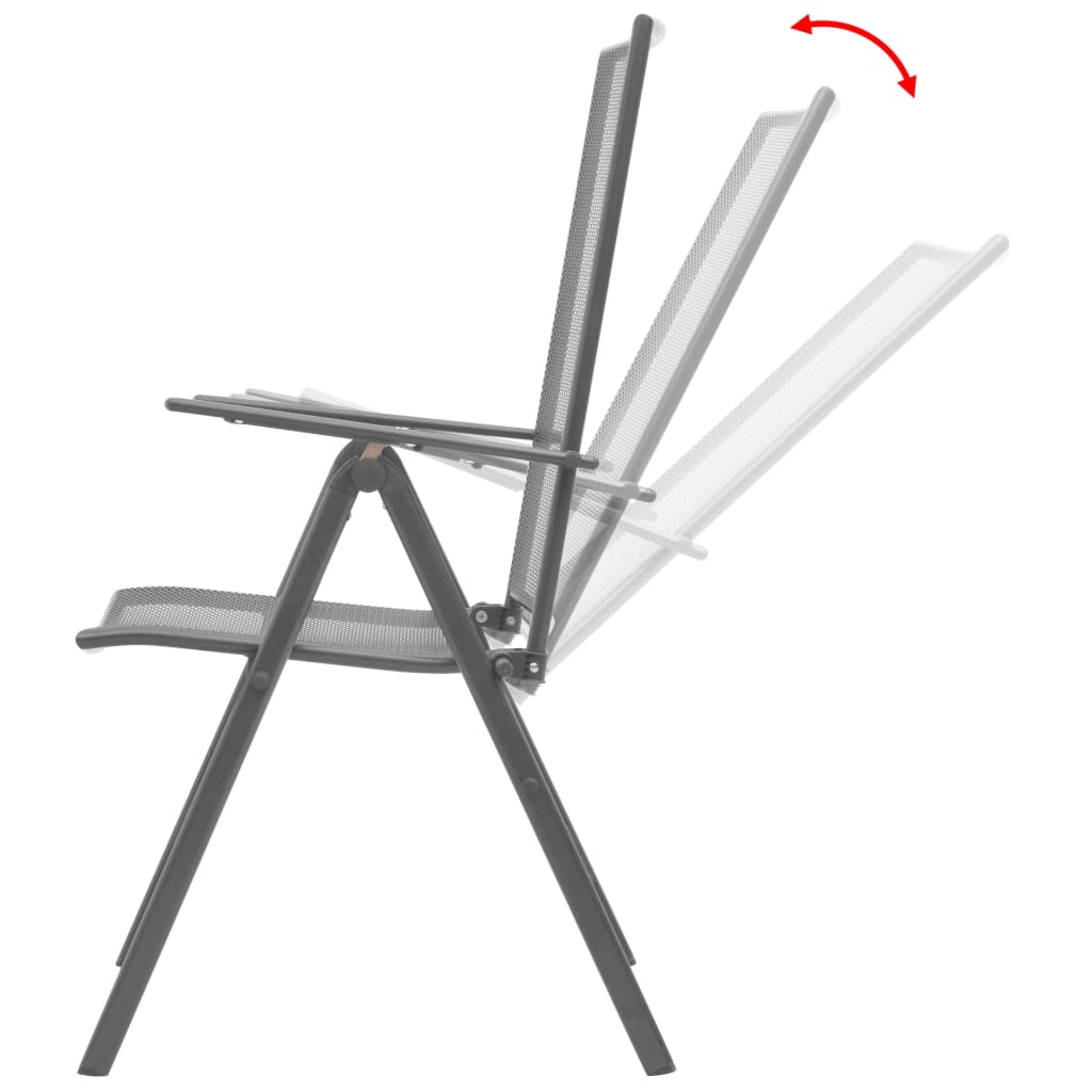 Cadeiras de jardim empilháveis 2 pcs aço cinzento