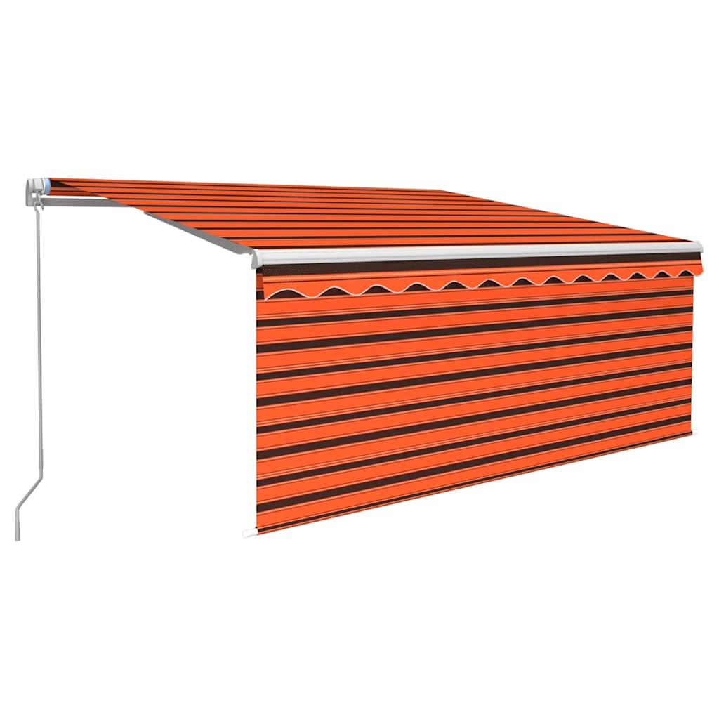 Toldo retrátil manual com estore 3,5x2,5 m laranja/castanho