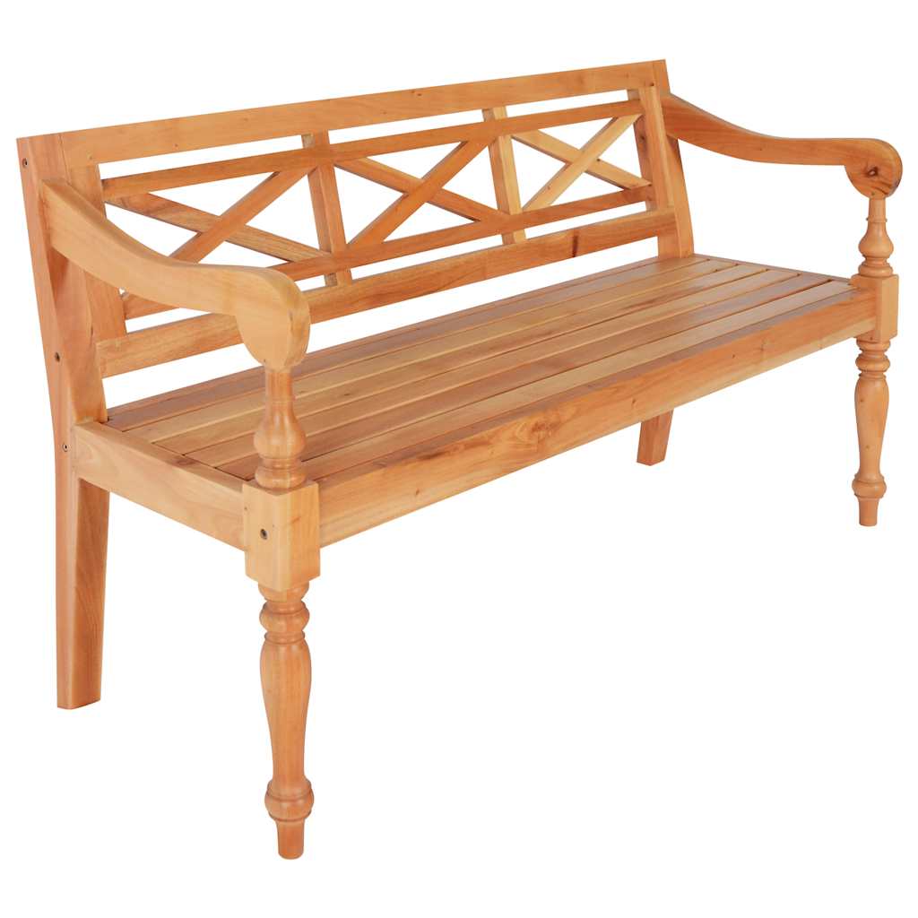 Banco batávia 123 cm madeira de mogno maciça castanho-claro