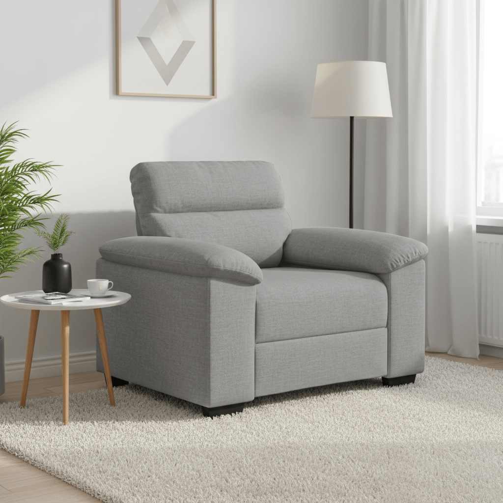 Poltrona 100x81x84 cm tecido cinzento nuvem
