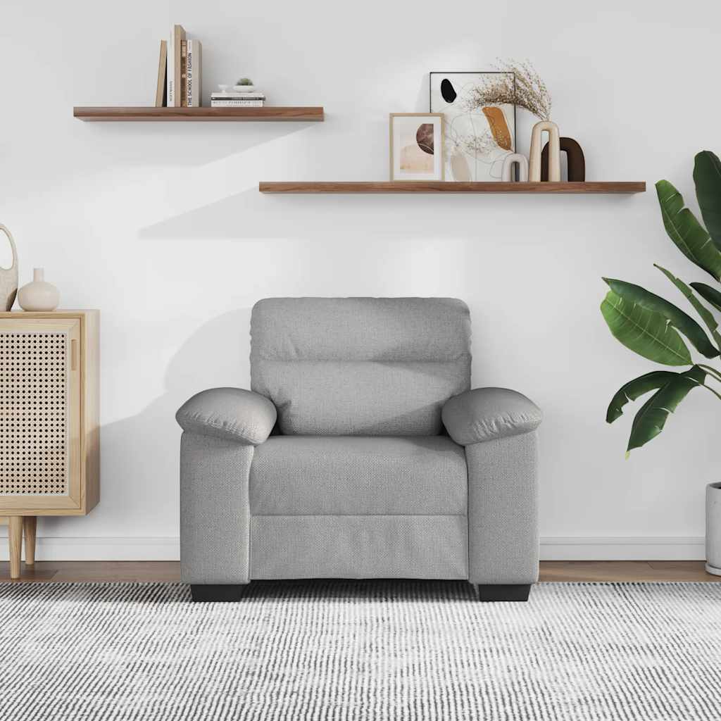 Poltrona 100x81x84 cm tecido cinzento nuvem