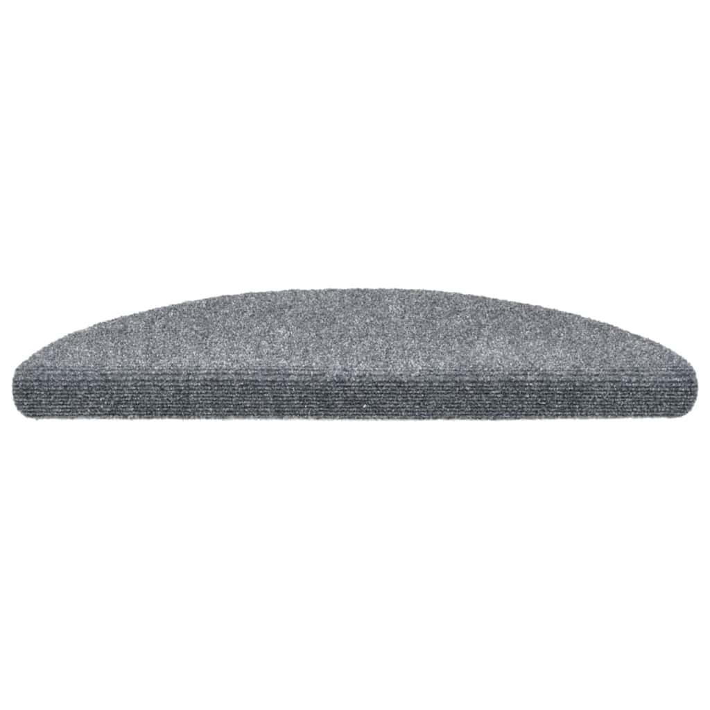 Tapetes de escada autoadesivos 20 peças 56x17x3 cm cinza claro semicircular