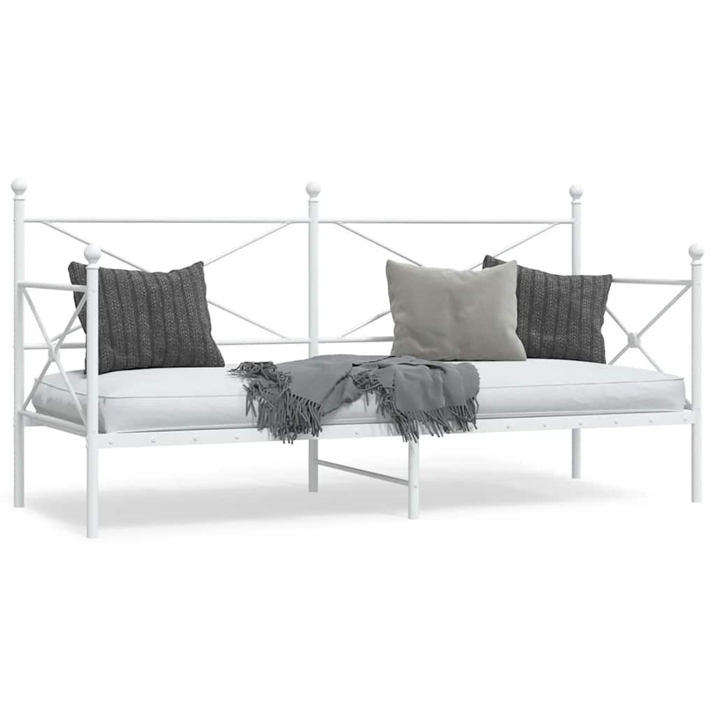 Cama de dia sem colchão 90x200 cm aço branco