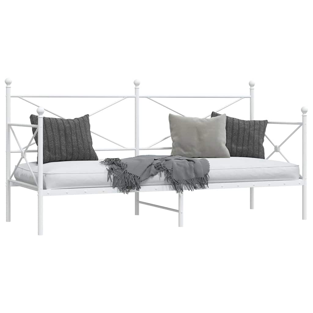 Cama de dia sem colchão 90x200 cm aço branco