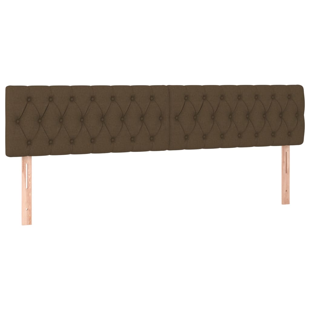 Cabeceira de cama c/ luzes LED tecido 200x7x78/88 cm castanho