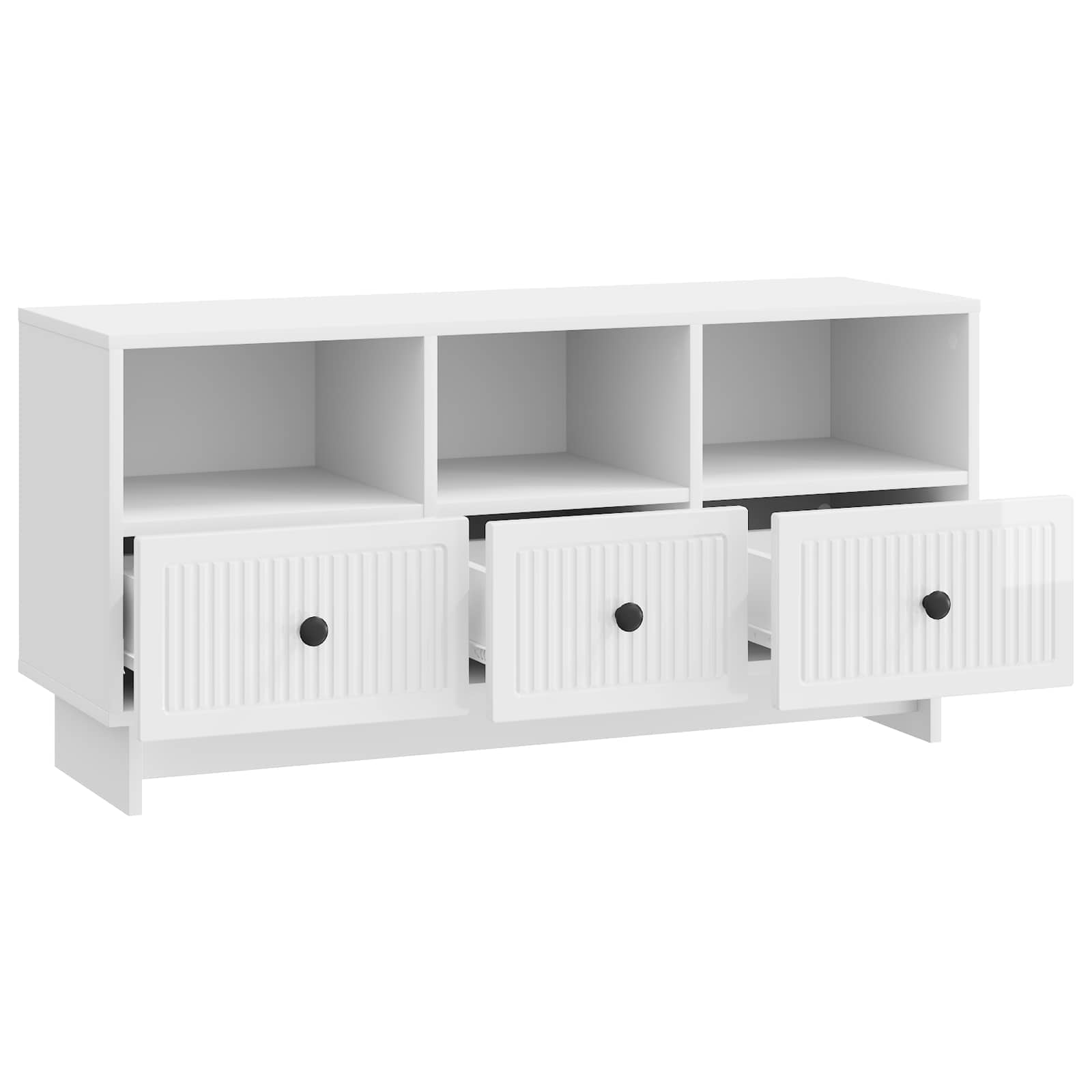 Gabinete para TV com gaveta branco brilhante 102 x 34,5 x 50 cm