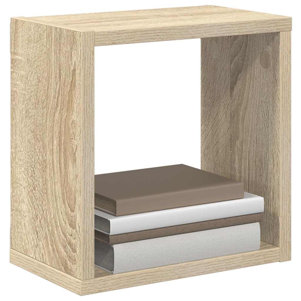 Prateleiras de parede em forma de cubo 4 pcs 26x15x26 cm sonoma
