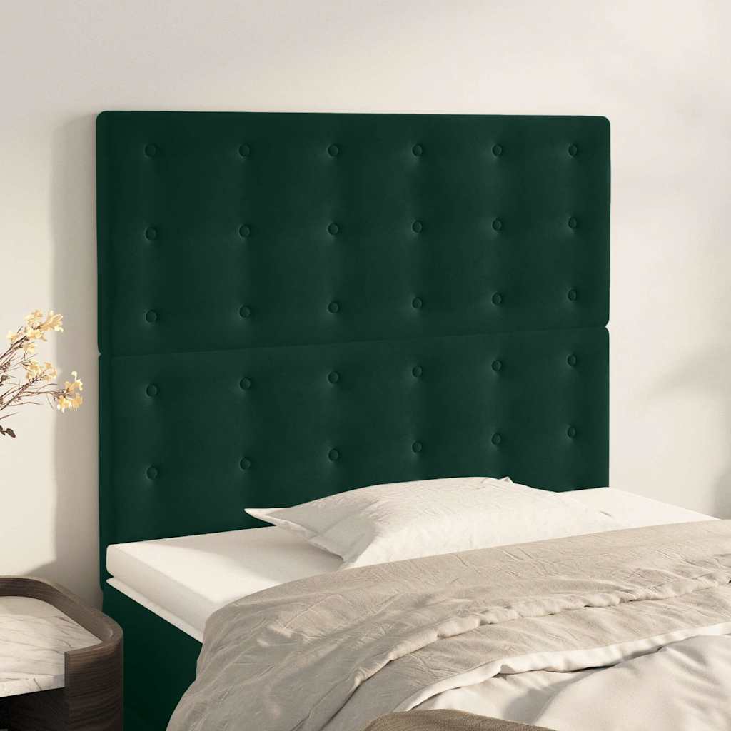 Cabeceira verde escuro 90x5x118/128 cm veludo