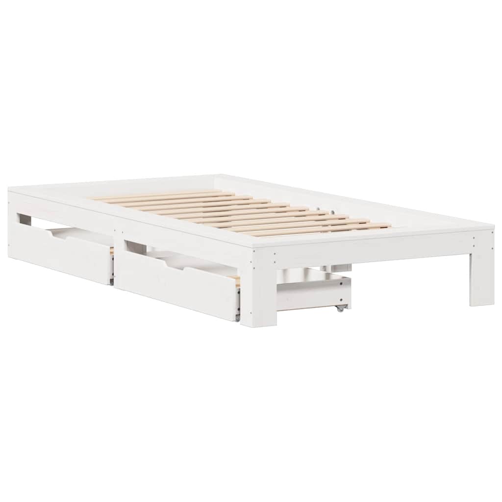 Cama sem colchão 90x190 cm madeira de pinho maciça branco