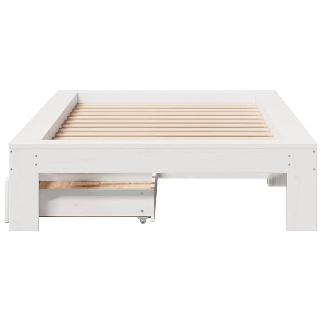 Cama sem colchão 90x190 cm madeira de pinho maciça branco