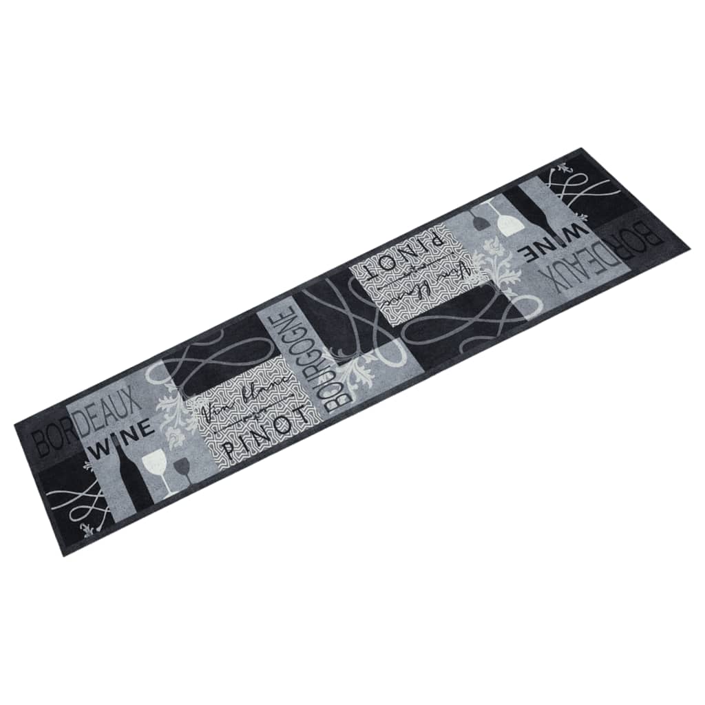 Tapete de cozinha lavável 60x300 cm veludo padrão vinho cinza