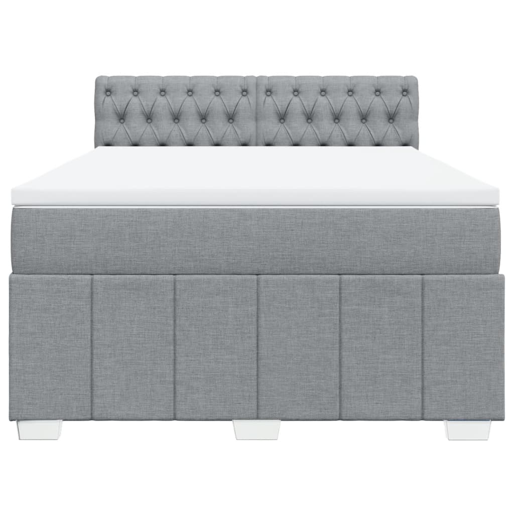 Cama com molas/colchão 140x190 cm tecido cinzento-claro