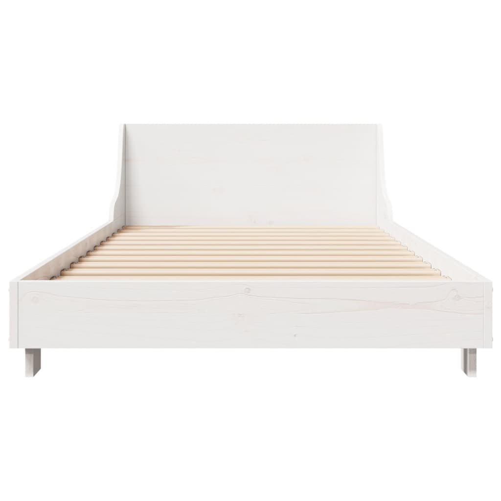 Cama sem colchão 90x190 cm madeira de pinho maciça branco