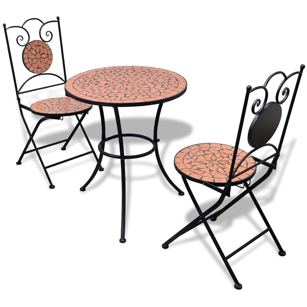 Conjunto bistrô azulejos de cerâmica 3 pcs terracota