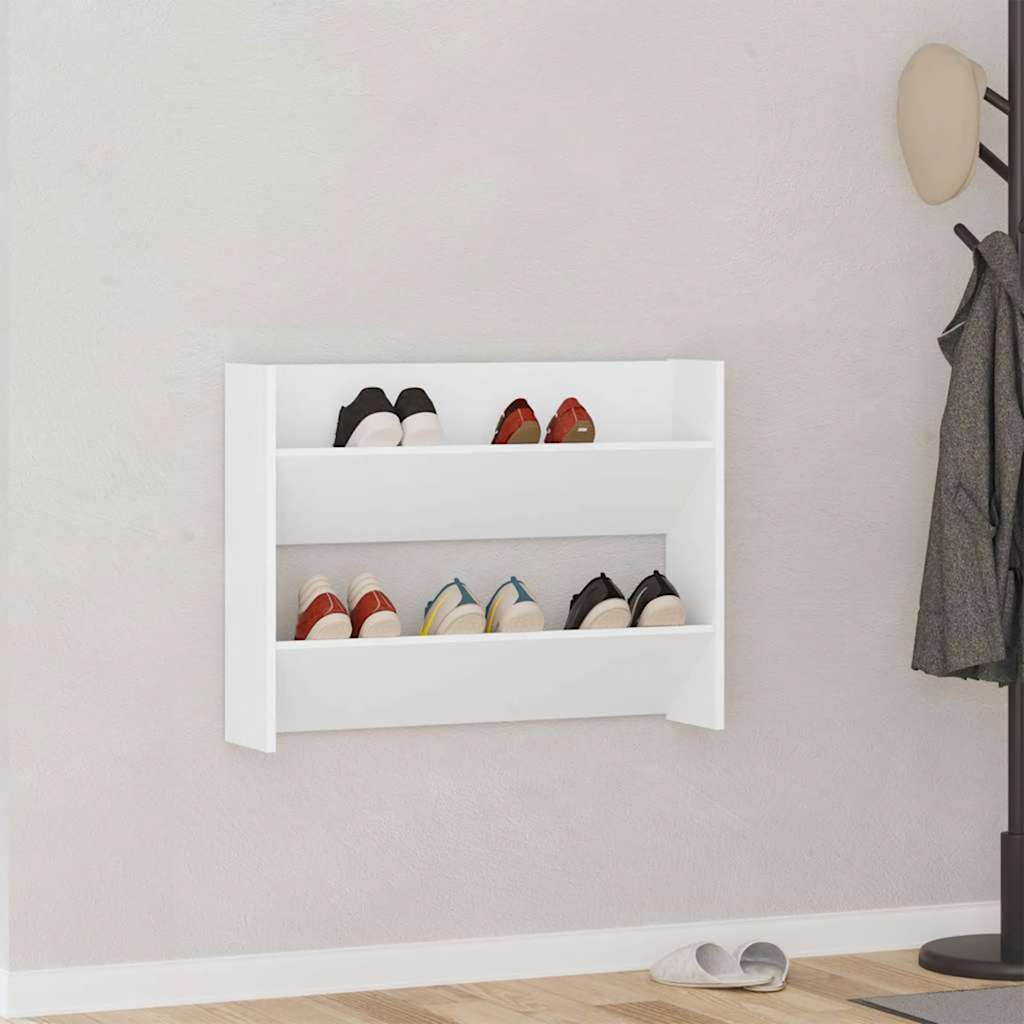 Sapateira de parede 80x18x60 cm derivados de madeira branco