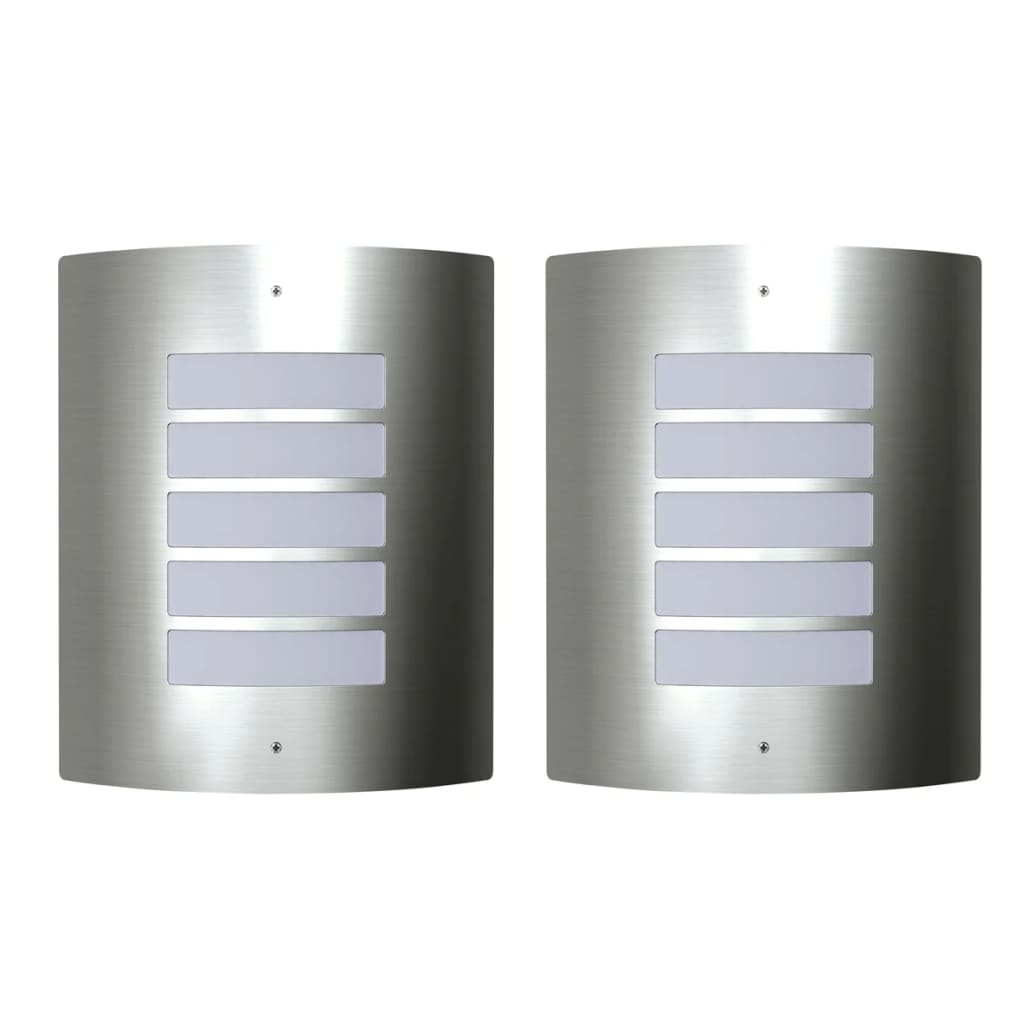 2 Candeeiros de parede à prova de água em aço inoxidável 60w