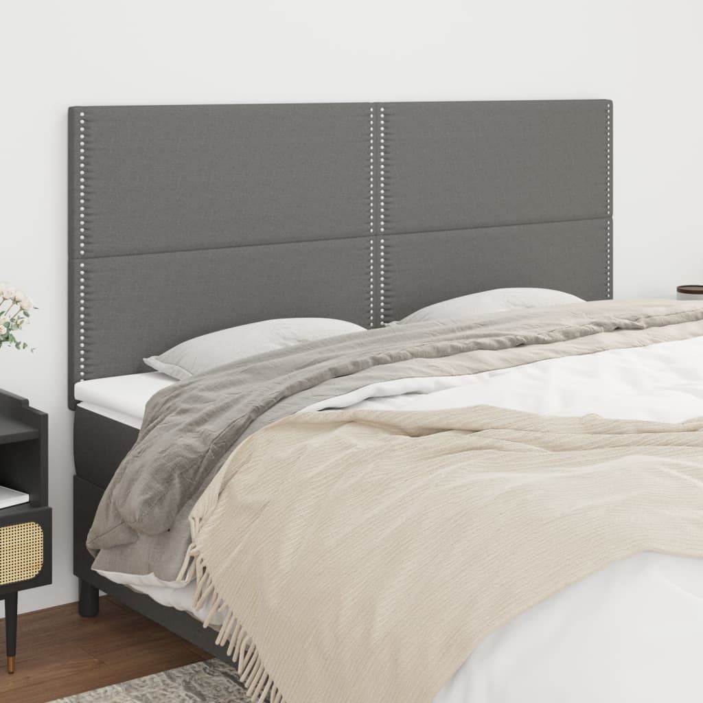 Cabeceira cinza escuro 180x5x118/128 cm tecido