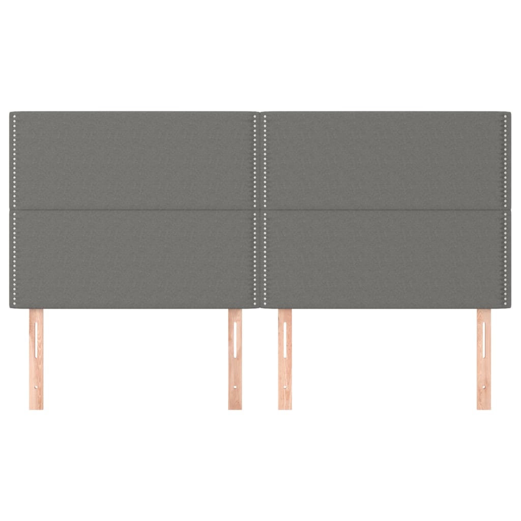 Cabeceira cinza escuro 180x5x118/128 cm tecido