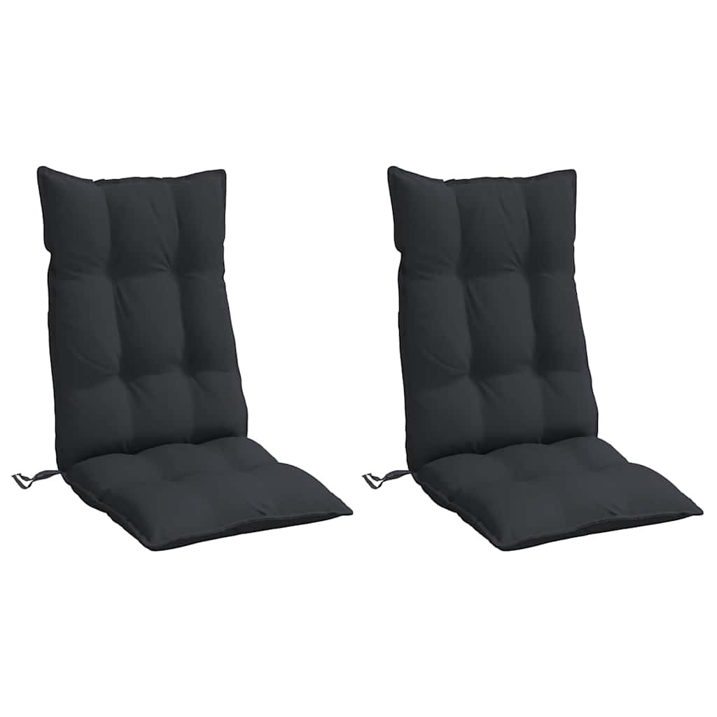 Almofadões p/ cadeira encosto alto 2 pcs tecido oxford preto