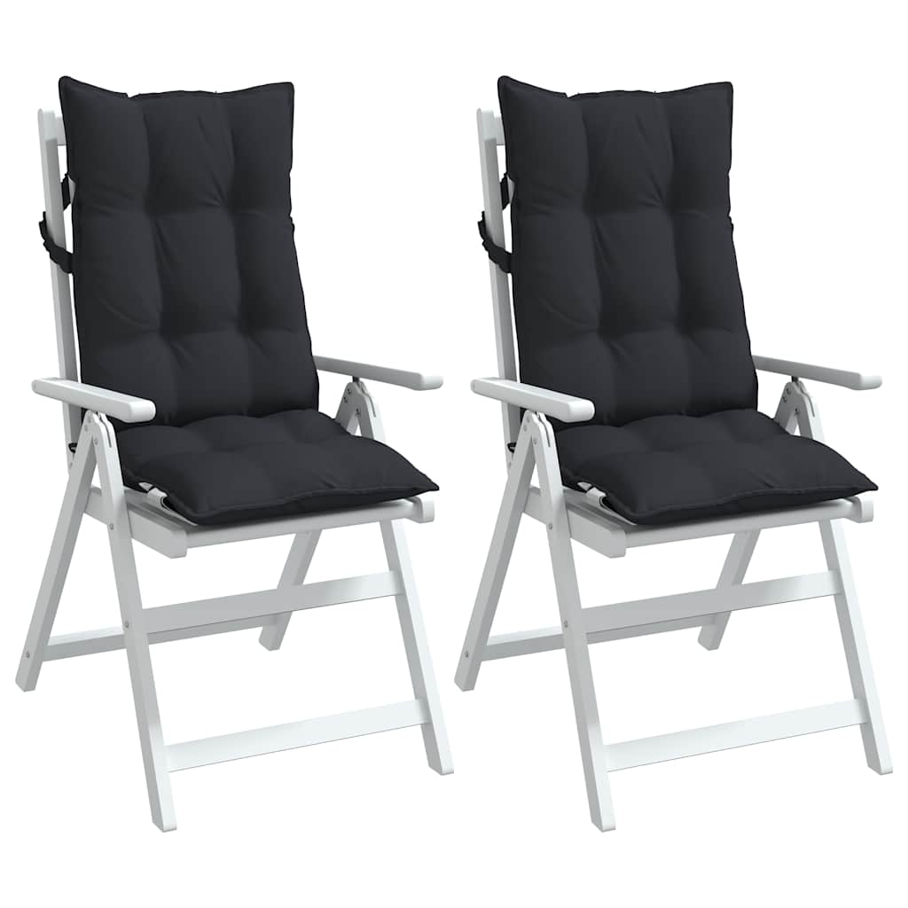Almofadões p/ cadeira encosto alto 2 pcs tecido oxford preto