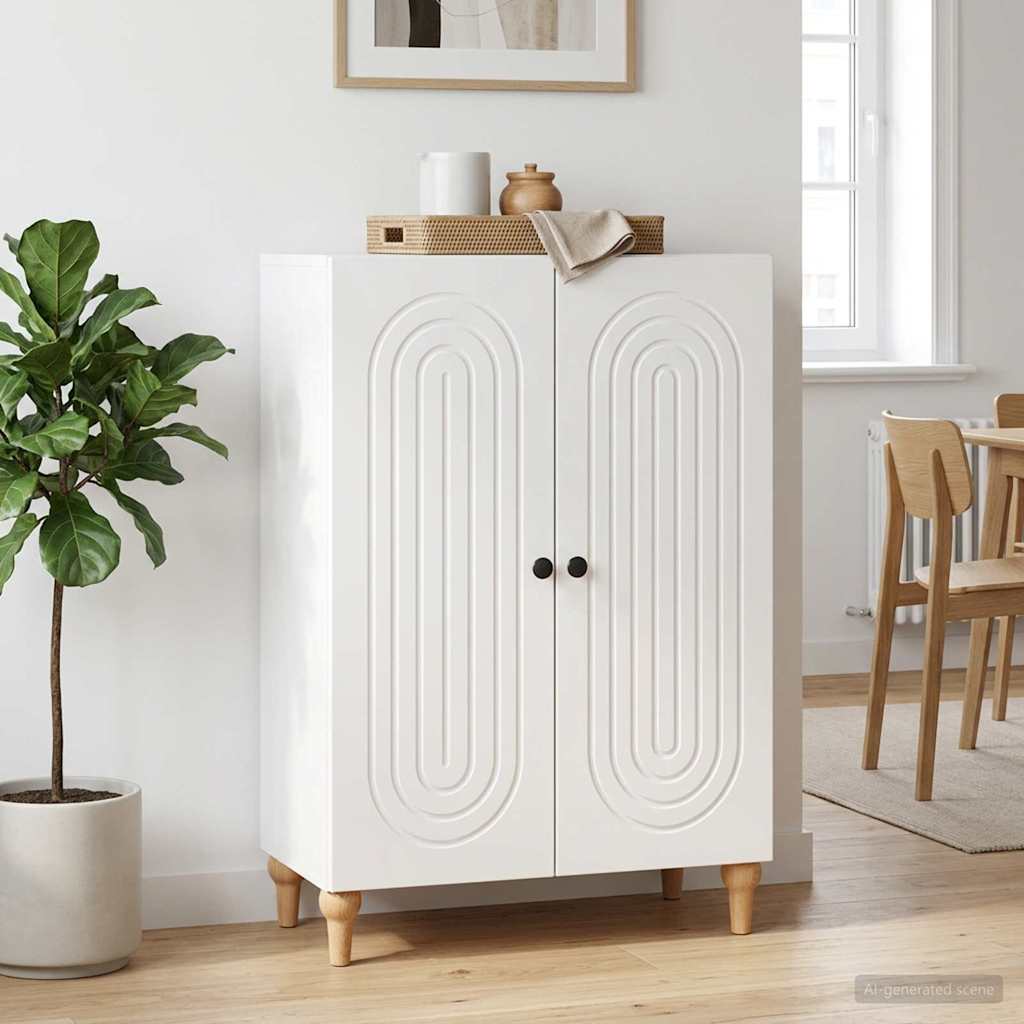 Buffet branco brilhante 66 x 34,5 x 90 cm derivados de madeira