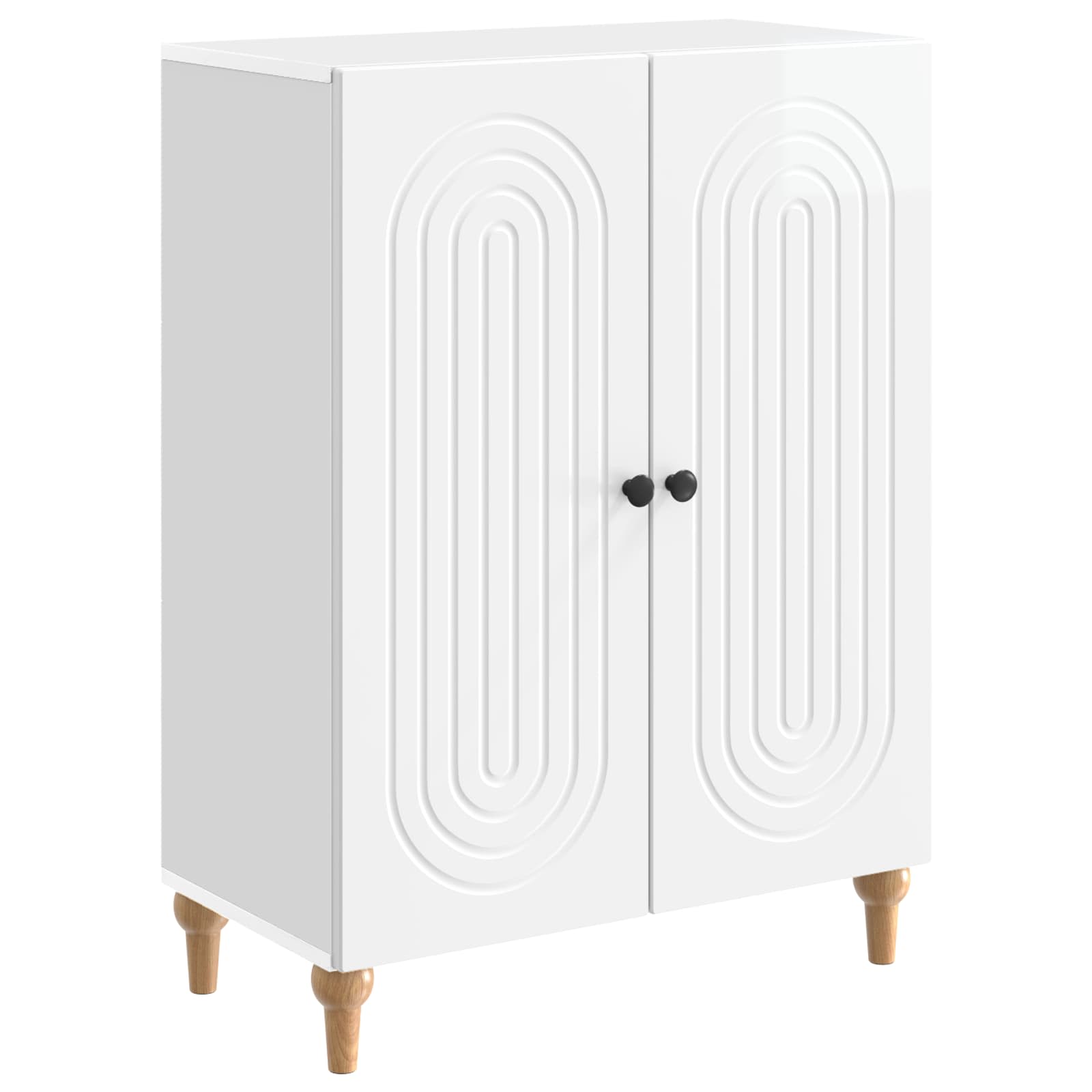 Buffet branco brilhante 66 x 34,5 x 90 cm derivados de madeira
