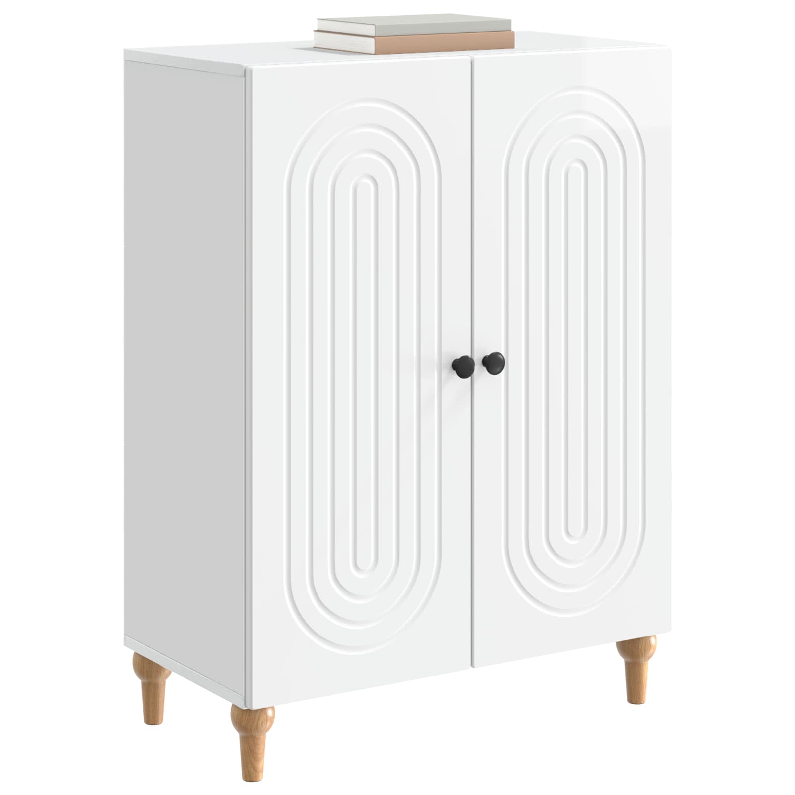 Buffet branco brilhante 66 x 34,5 x 90 cm derivados de madeira