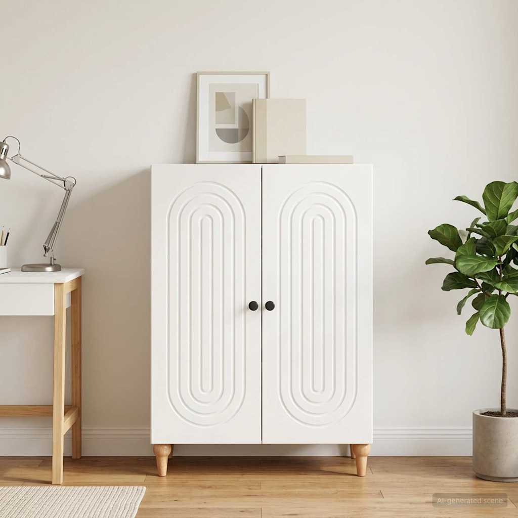 Buffet branco brilhante 66 x 34,5 x 90 cm derivados de madeira