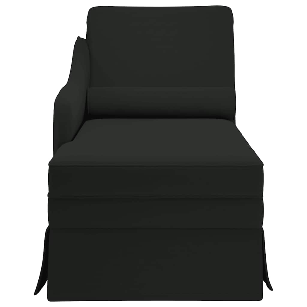 Chaise lounge c/ reforço/apoio de braços direito veludo preto