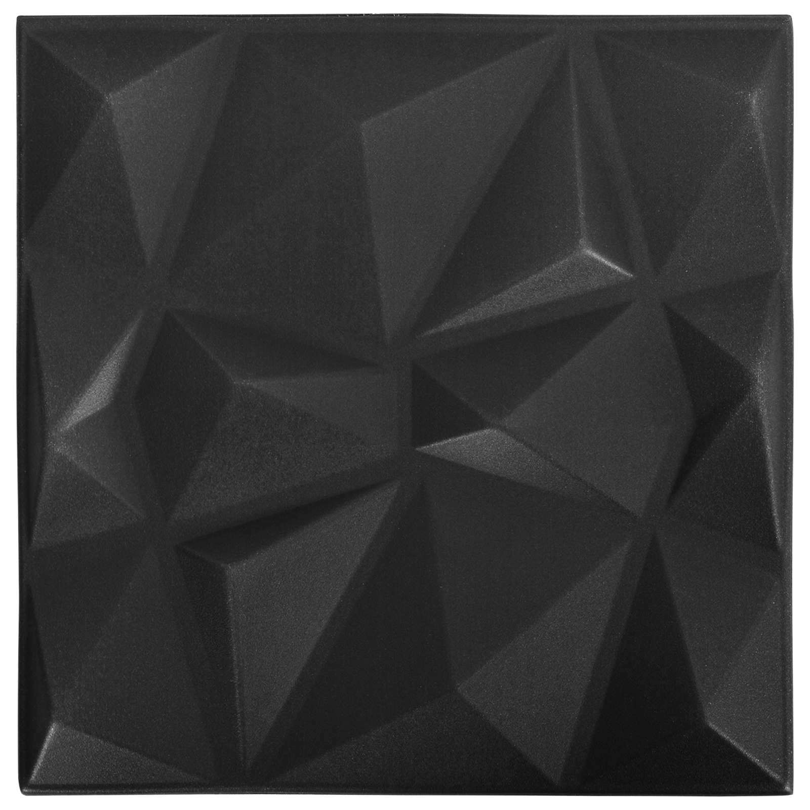 Painéis de parede 24 unid. 50 x 50 cm preto diamante espuma xps