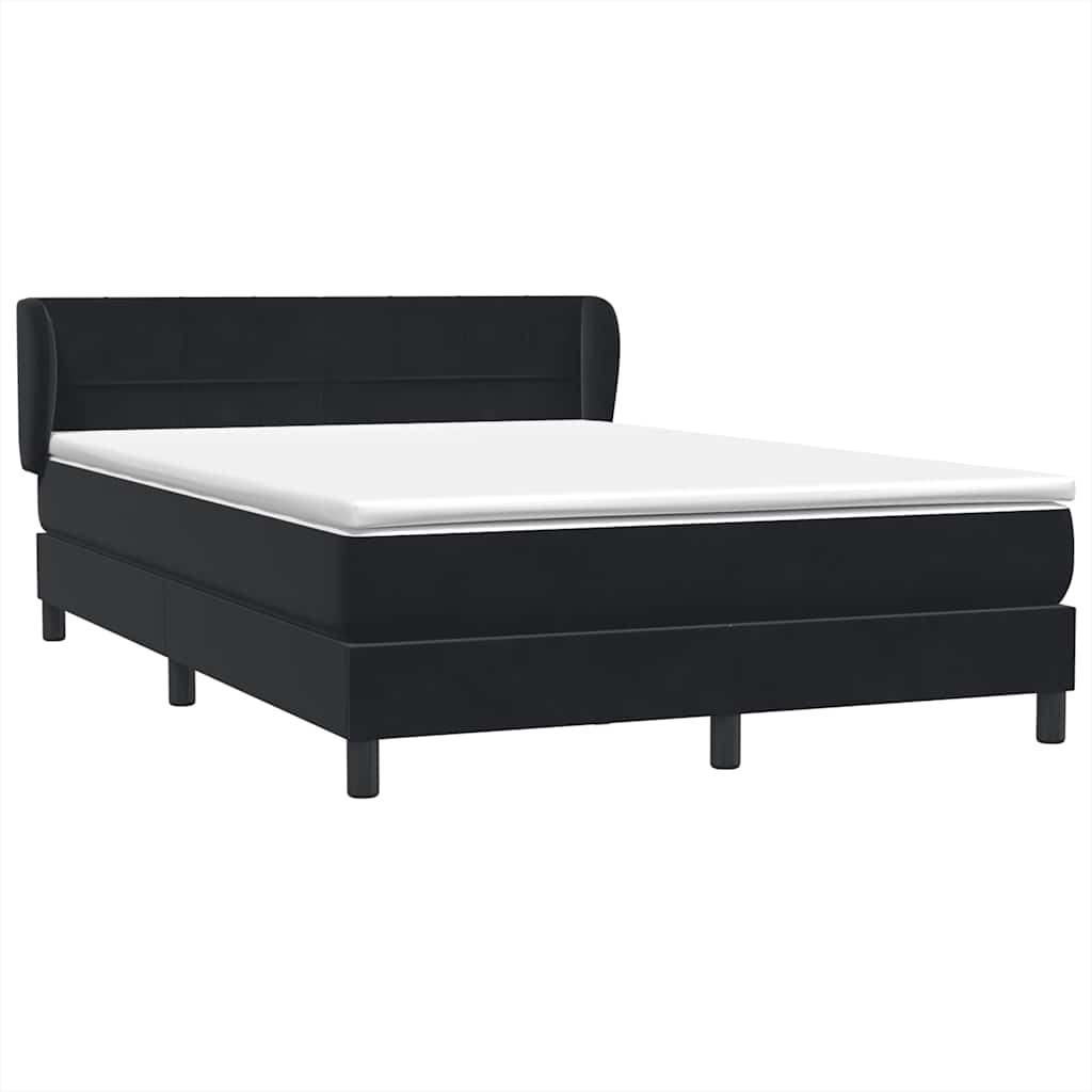 Cama com molas/colchão 160x210 cm veludo preto