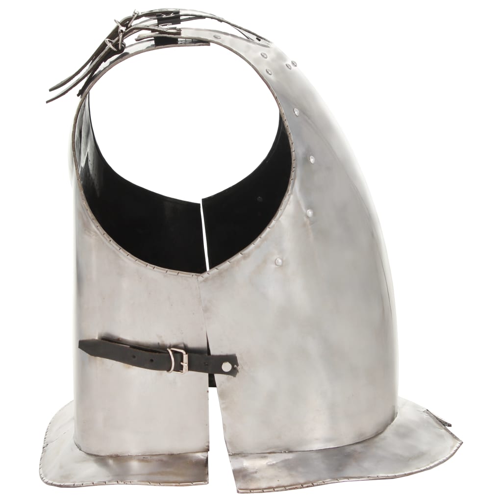 Couraça de soldado medieval réplica larp aço prateado