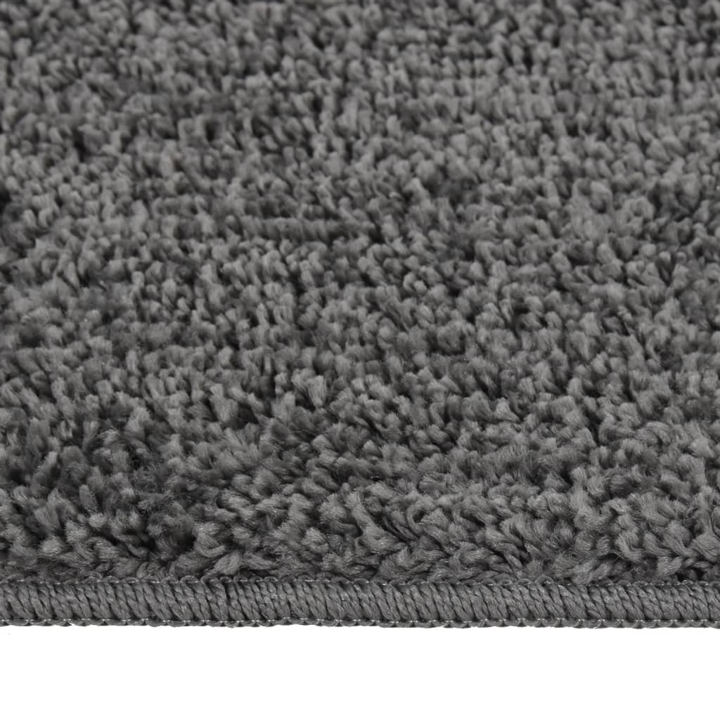 Tapete shaggy 120x170 cm antiderrapante cinzento-escuro