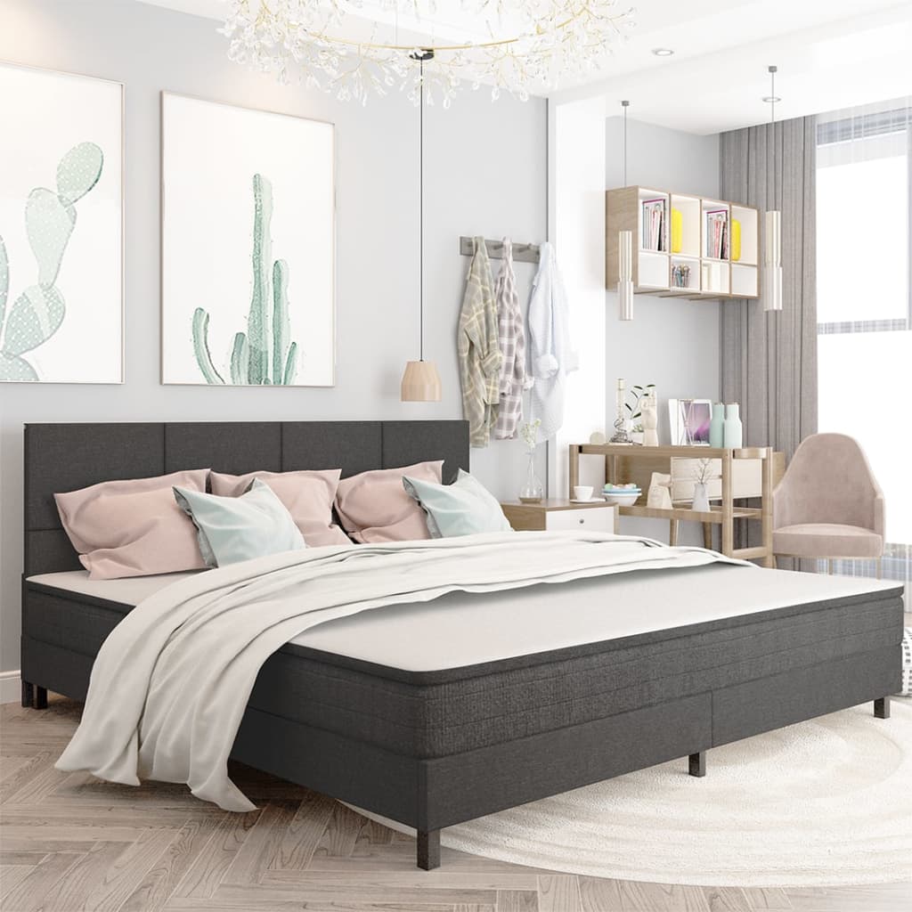 Cabeceira de cama 200x200 cm tecido cinzento-escuro