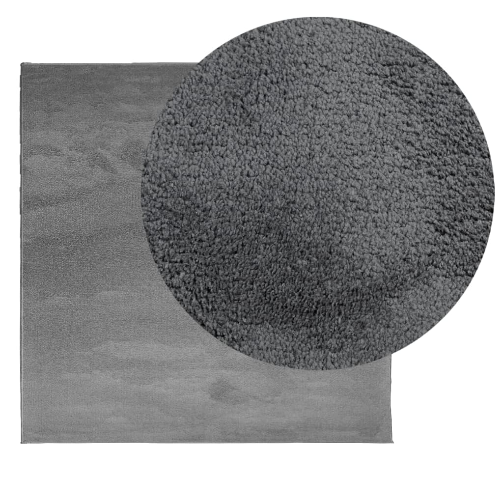 Tapete de pelo curto oviedo 120x120 cm antracite