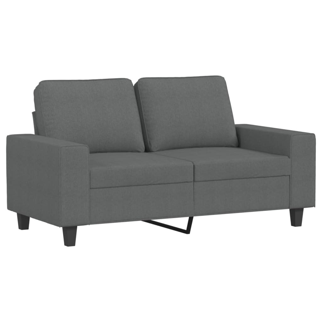 2 Pcs conjunto de sofás tecido cinzento-escuro