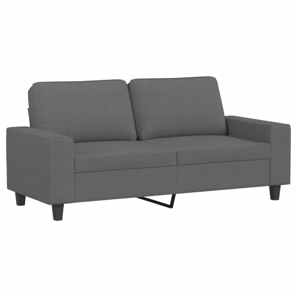 2 Pcs conjunto de sofás tecido cinzento-escuro