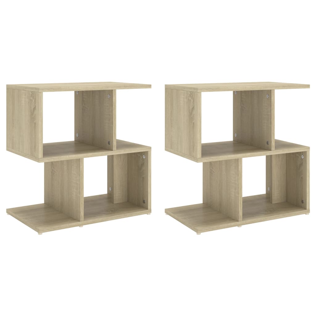 Mesas de cabeceira 2 pcs derivados de madeira carvalho sonoma