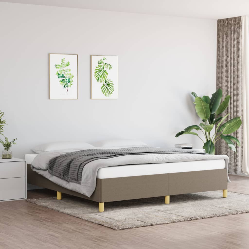 Cama sem colchão 180x200 cm tecido castanho-acinzentado
