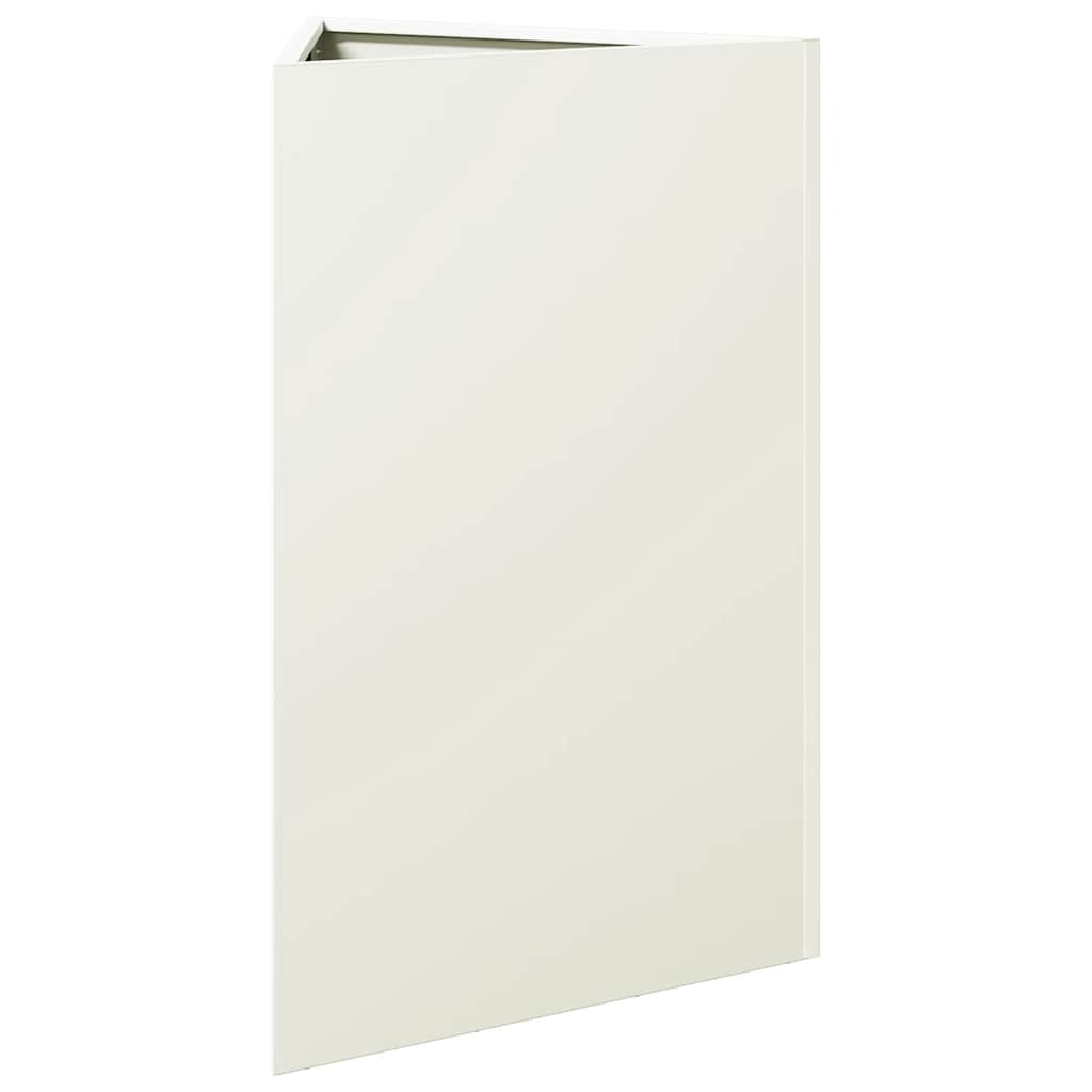 Vaso/floreira de jardim triangular 50x43x75 cm aço branco