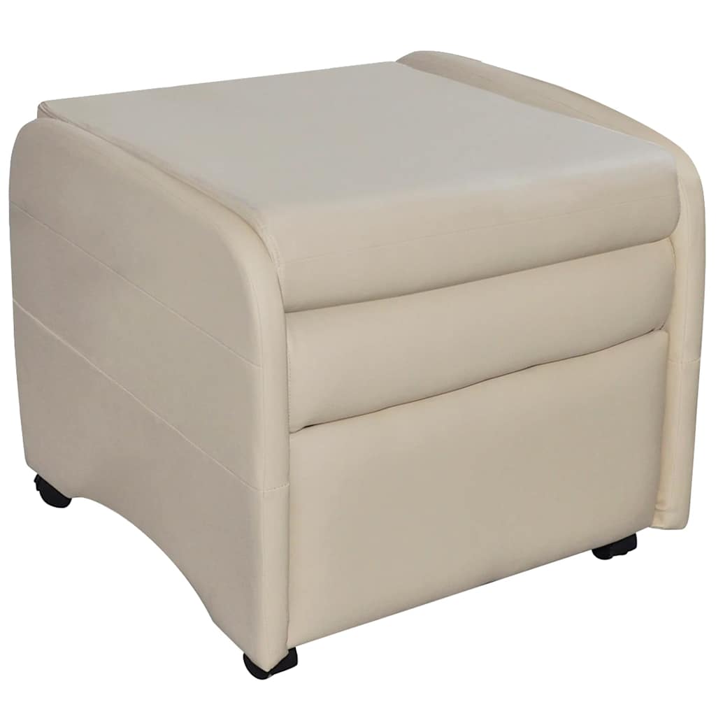 Poltrona reclinável em couro artificial creme