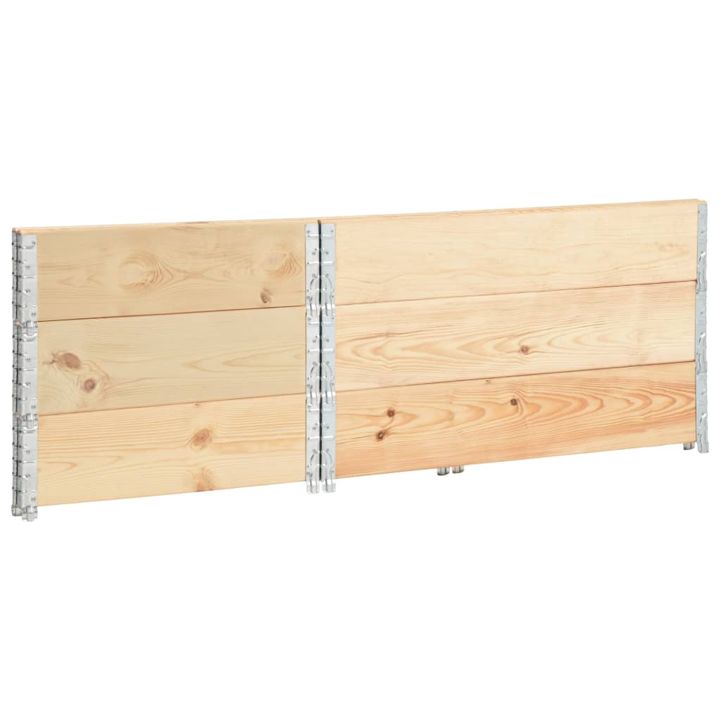 Colares para paletes 3 pcs 50x100 cm madeira de pinho maciça