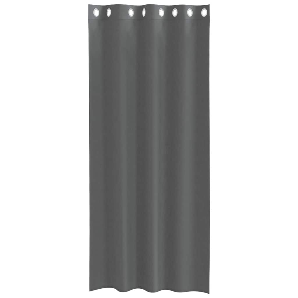 Cortinas de voile com ilhós 2 pcs cinzento-escuro 140x225 cm