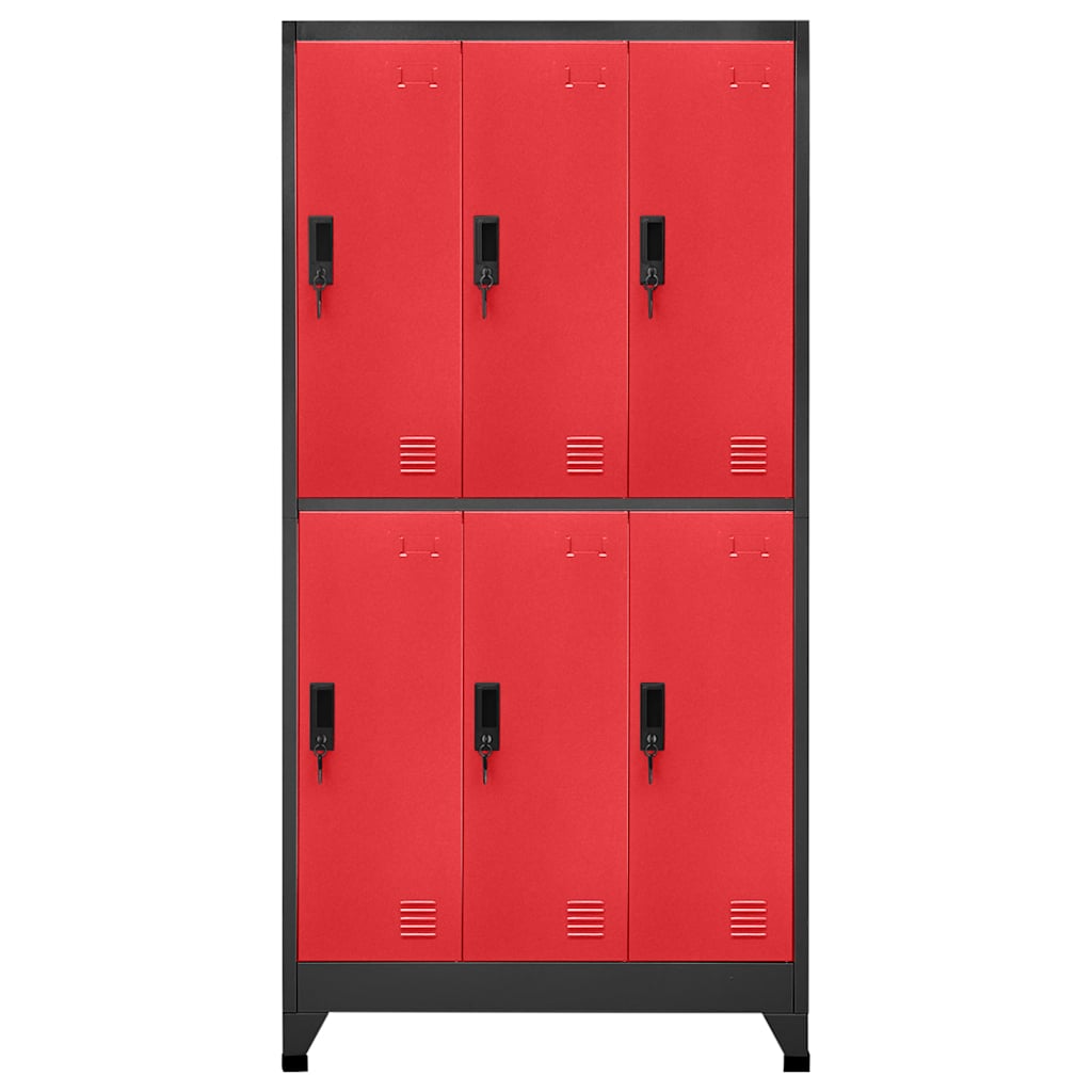 Cacifo aço 90x45x180 cm antracite e vermelho
