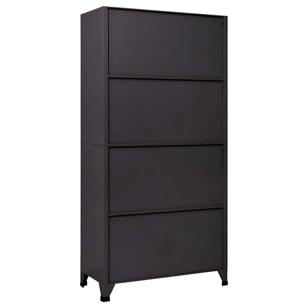 Cacifo aço 90x45x180 cm antracite e vermelho