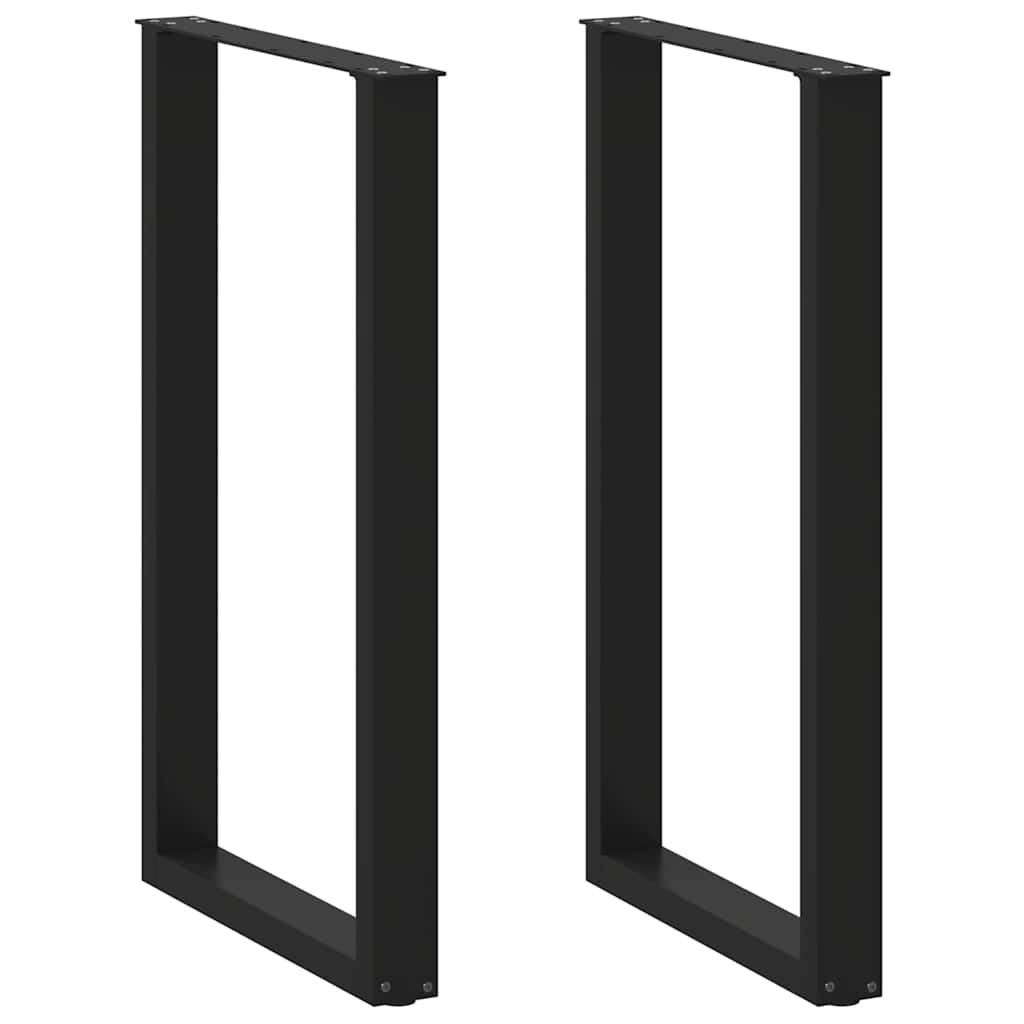 Pés de mesa de bar em forma de u, 2 peças, preto, 60x(100-101) cm, aço