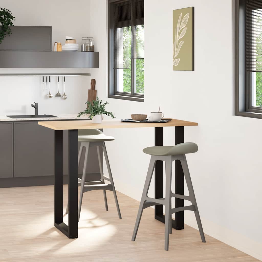 Pés de mesa de bar em forma de u, 2 peças, preto, 60x(100-101) cm, aço