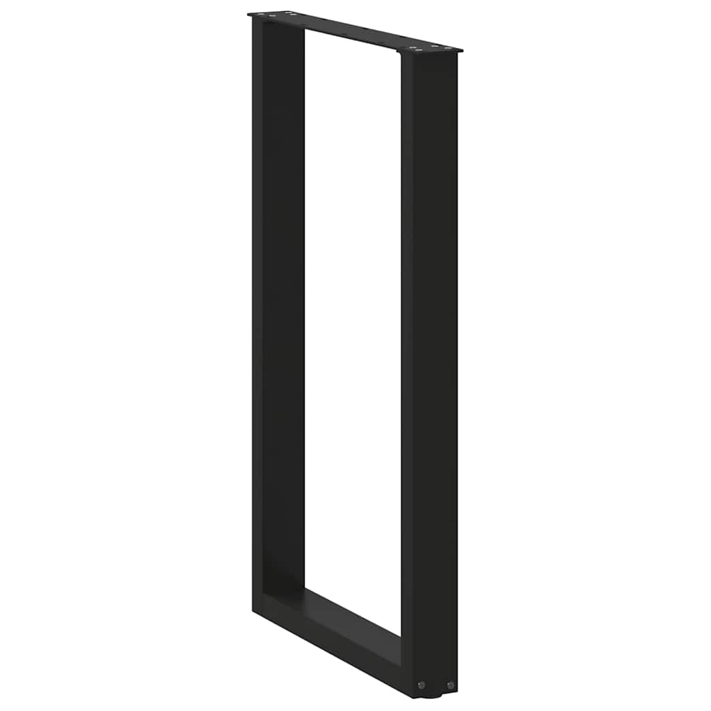 Pés de mesa de bar em forma de u, 2 peças, preto, 60x(100-101) cm, aço