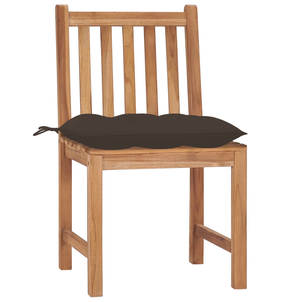 Cadeiras de jardim c/ almofadões 4 pcs madeira de teca maciça