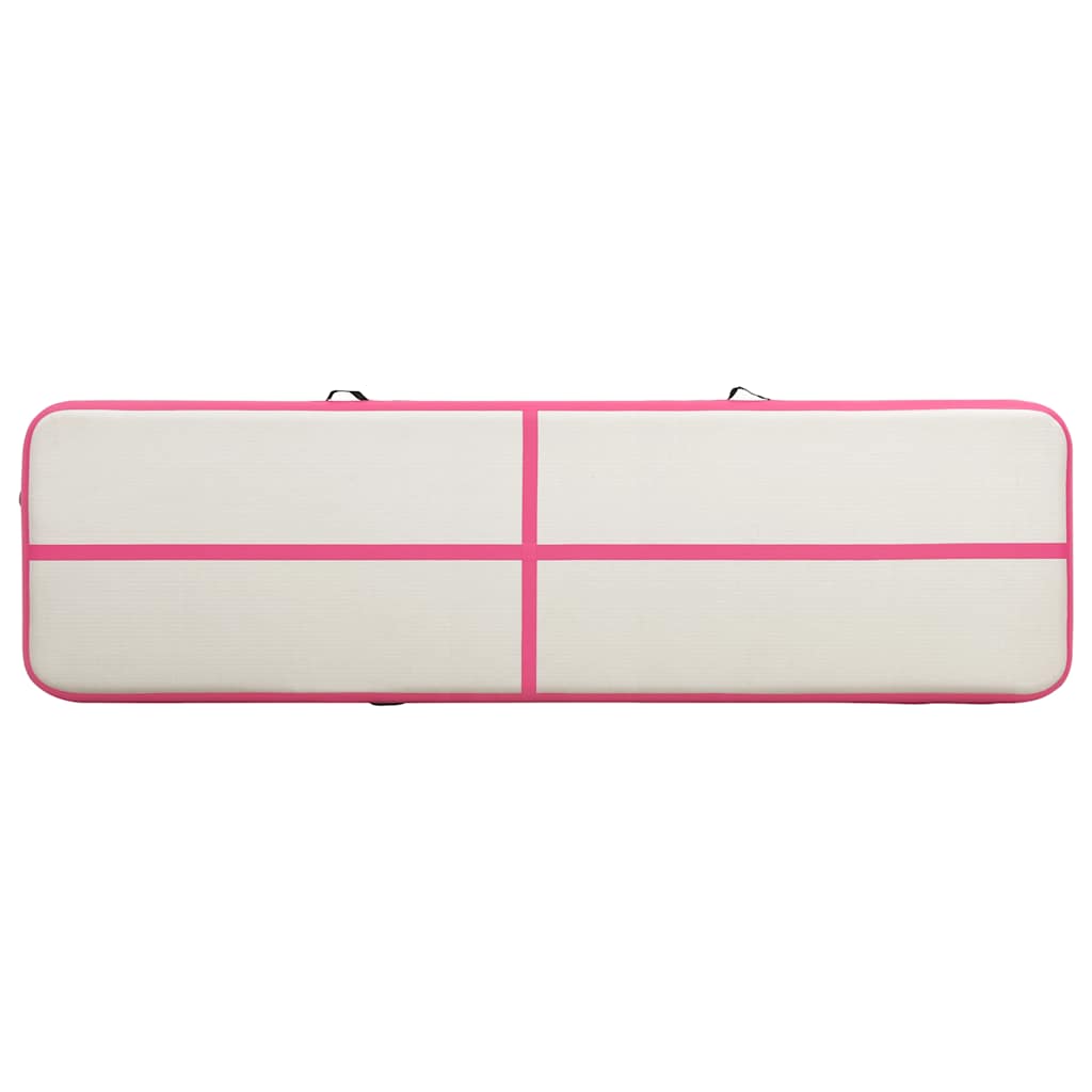 Colchão de ginástica insuflável c/ bomba 800x100x15 cm PVC rosa